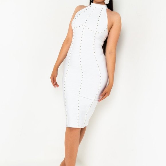 NEW White Bodycon Dress - Picture 1 of 3